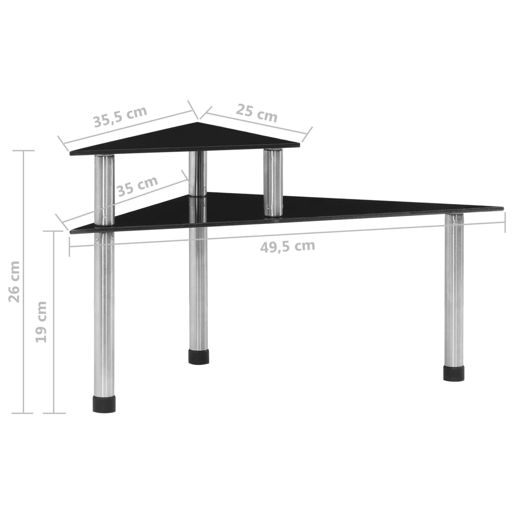 Raft de bucătărie negru, 49,5x35x26 cm, sticlă securizată Lando - Lando