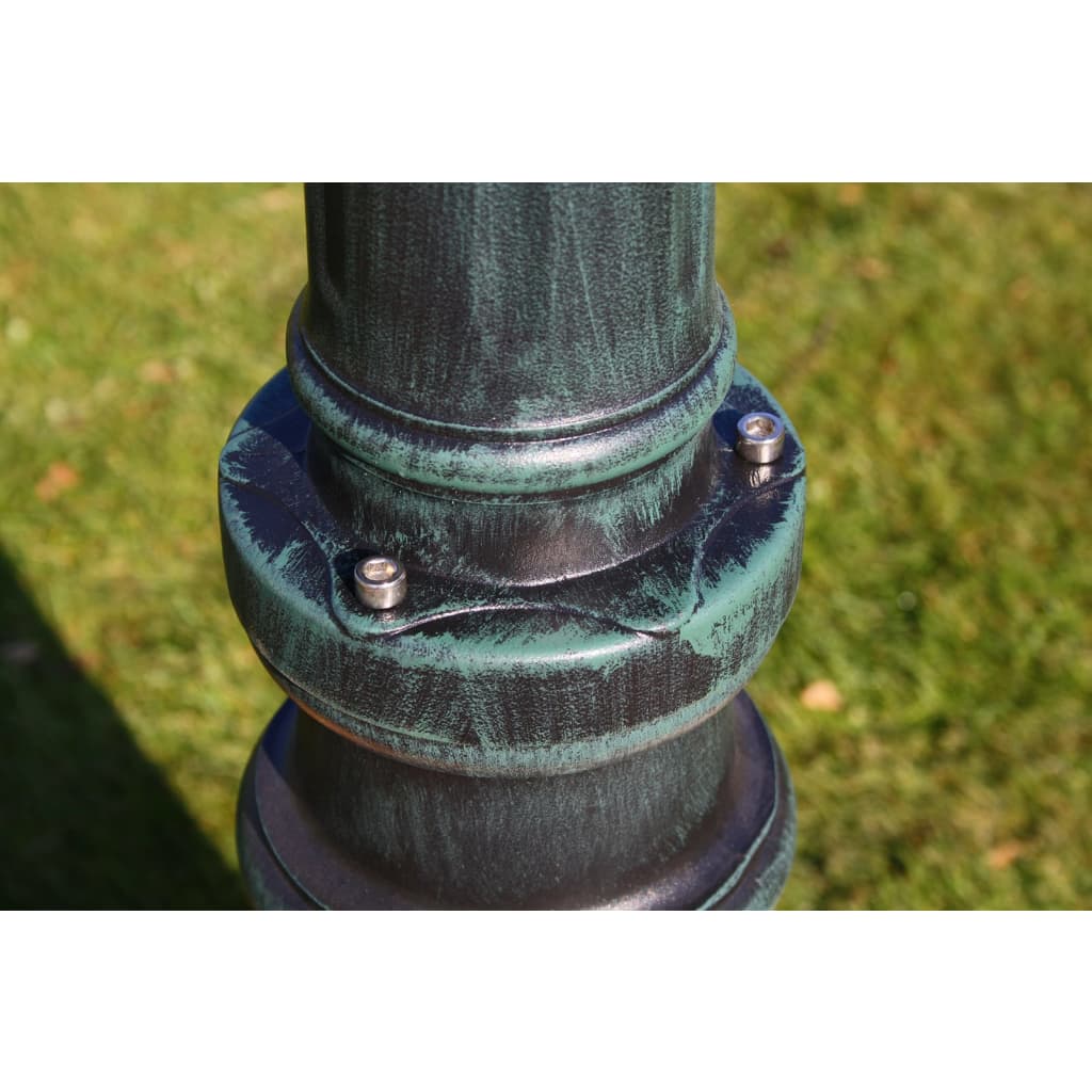 Stâlp lampă grădină 2 brațe verde închis/negru 230 cm aluminiu - Lando