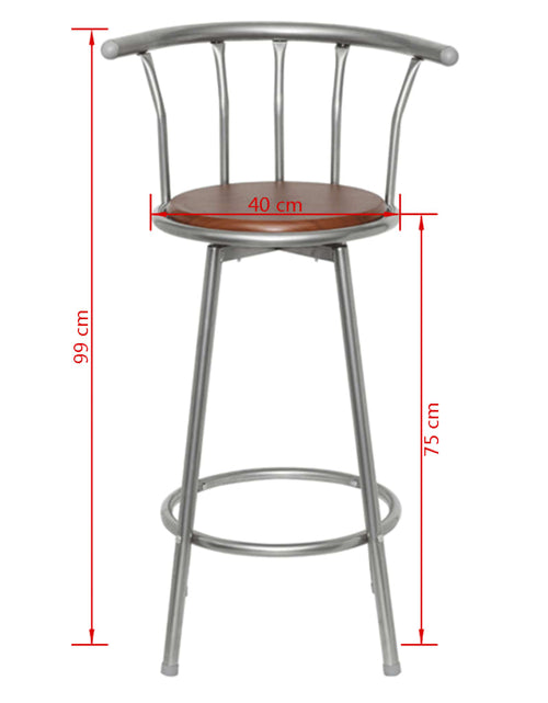 Загрузите изображение в средство просмотра галереи, Scaune de bar 2 buc, maro, oțel - Lando
