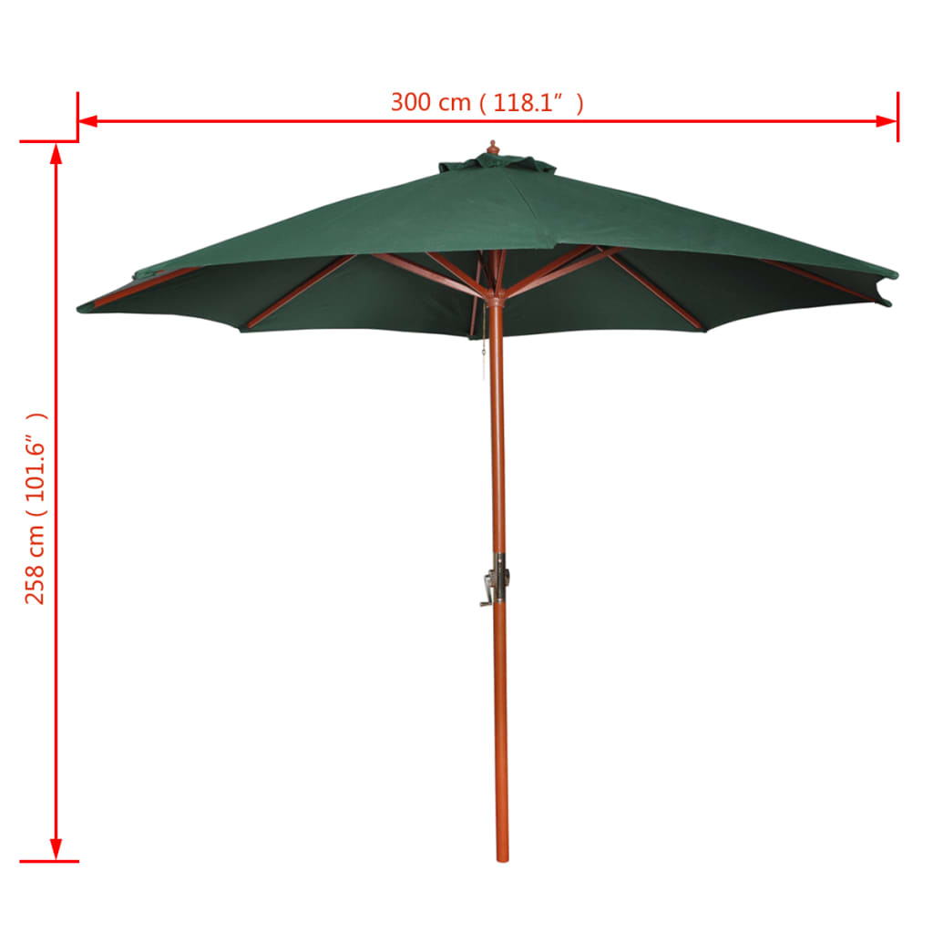Umbrelă de soare, verde, 258 cm Lando - Lando