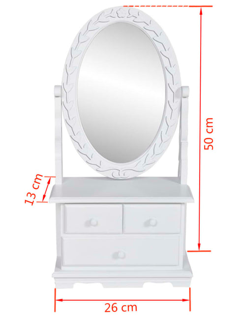 Загрузите изображение в средство просмотра галереи, Masă de machiaj cu oglindă oscilantă ovală, MDF - Lando
