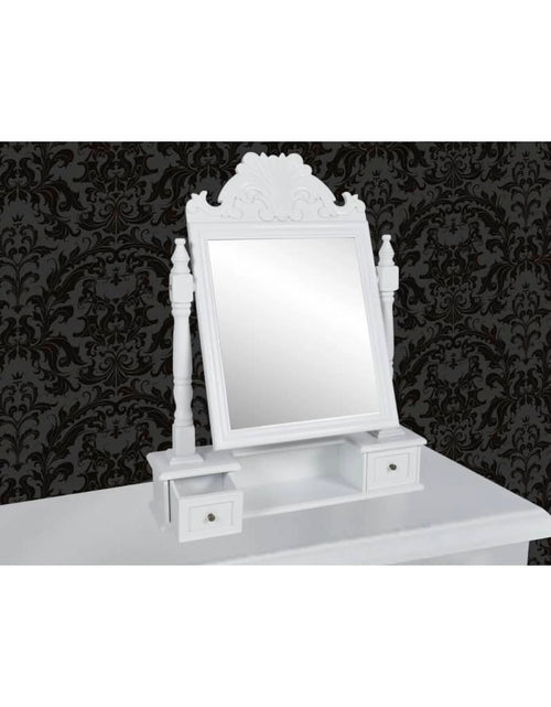 Încărcați imaginea în vizualizatorul Galerie, Masă de machiaj cu oglindă mobilă dreptunghiulară, MDF - Lando
