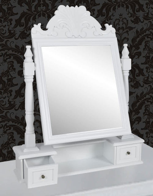 Încărcați imaginea în vizualizatorul Galerie, Masă de machiaj cu oglindă mobilă dreptunghiulară, MDF - Lando
