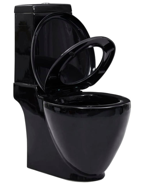 Încărcați imaginea în vizualizatorul Galerie, Toaletă, negru, ceramică, flux de apă în spate - Lando
