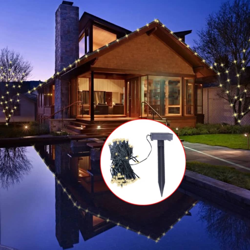 Decorațiune de Crăciun instalație lumini solare cu LED-uri, alb cald - Lando