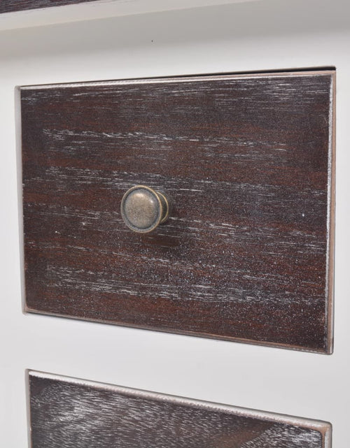 Загрузите изображение в средство просмотра галереи, Dulap consolă cu 6 sertare, maro și alb, lemn - Lando
