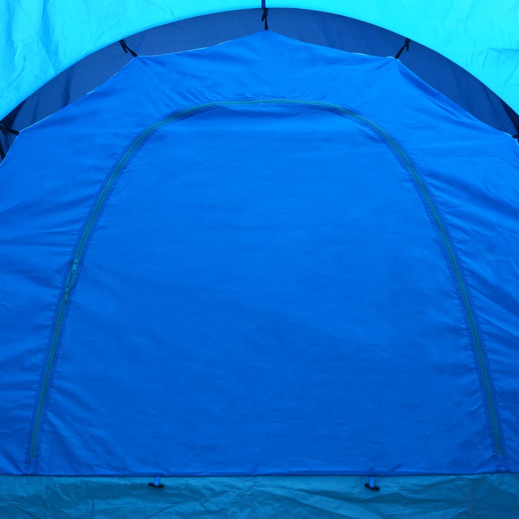 Cort camping textil, 9 persoane, albastru închis și albastru Lando - Lando