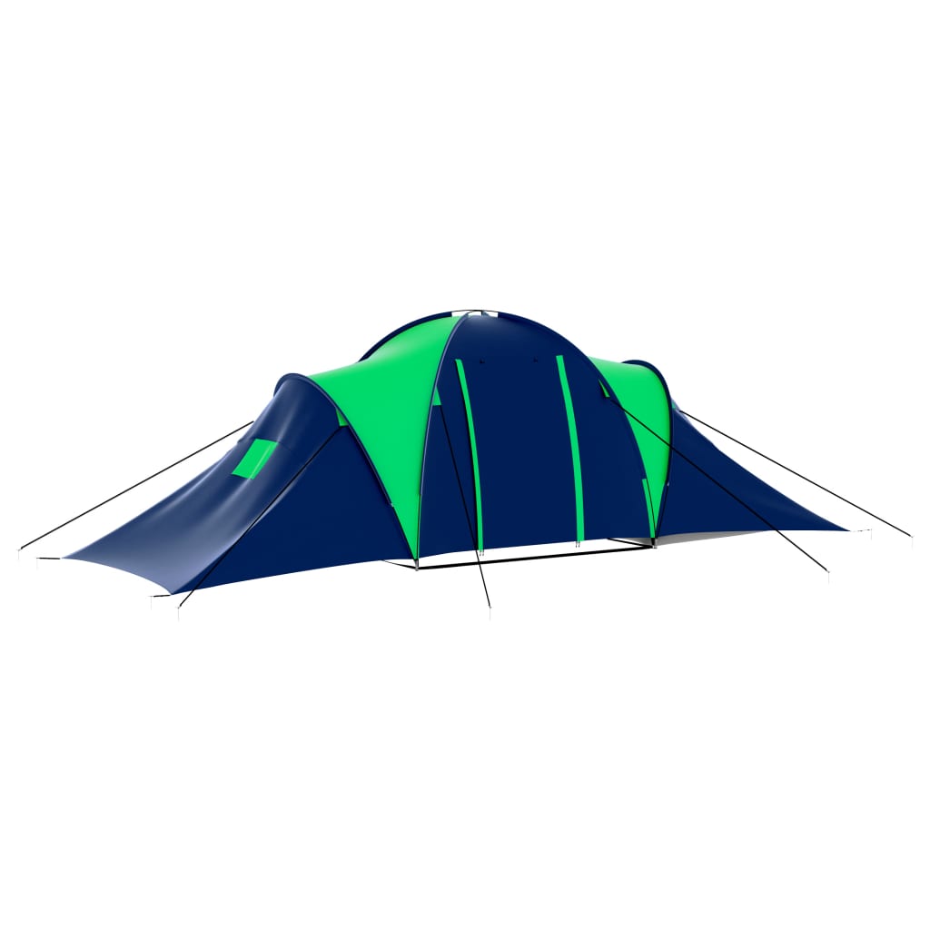 Cort camping din material textil, 9 persoane, albastru și verde Lando - Lando