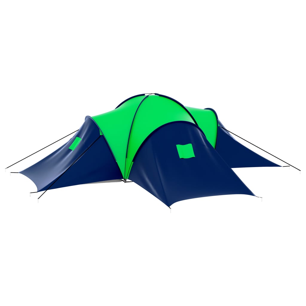 Cort camping din material textil, 9 persoane, albastru și verde Lando - Lando