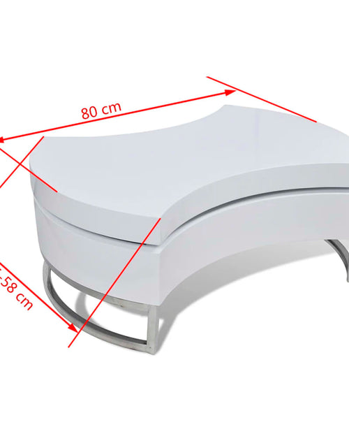 Загрузите изображение в средство просмотра галереи, Măsuță de cafea cu formă reglabilă, alb extralucios Lando - Lando

