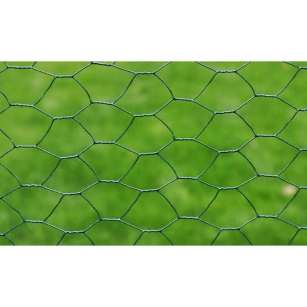 Plasă de sârmă găini, verde, 25 x 0,5 m, oțel galvanizat cu PVC Lando - Lando