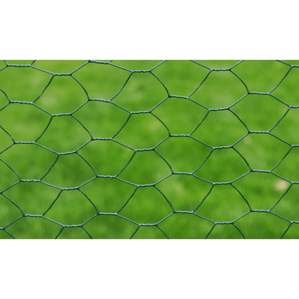 Plasă de sârmă găini, verde, 25 x 0,5 m, oțel galvanizat cu PVC Lando - Lando