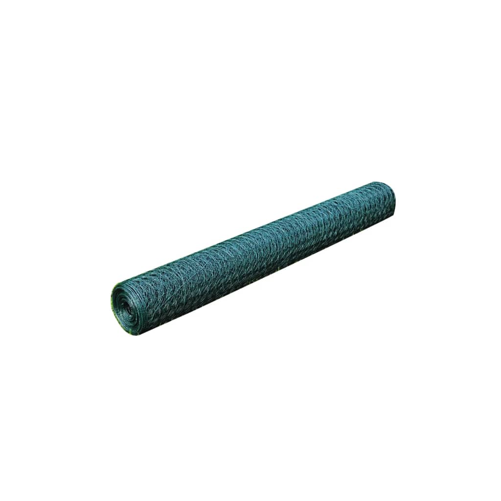 Plasă de sârmă găini, verde, 25x0,75 m, oțel galvanizat cu PVC Lando - Lando