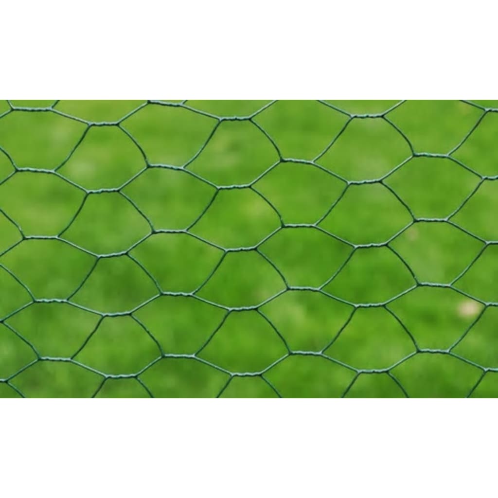 Plasă de sârmă găini, verde, 25x0,75 m, oțel galvanizat cu PVC Lando - Lando