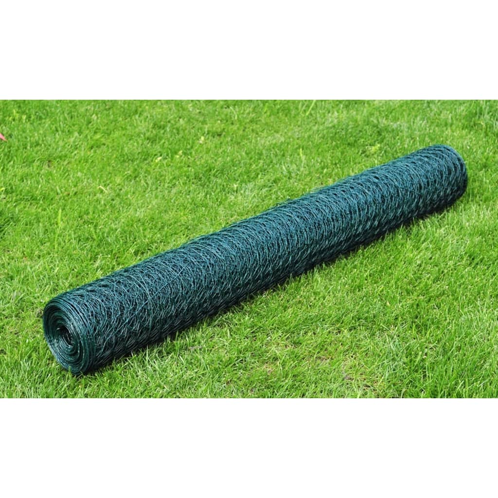 Plasă de sârmă găini, verde, 25x0,75 m, oțel galvanizat cu PVC Lando - Lando