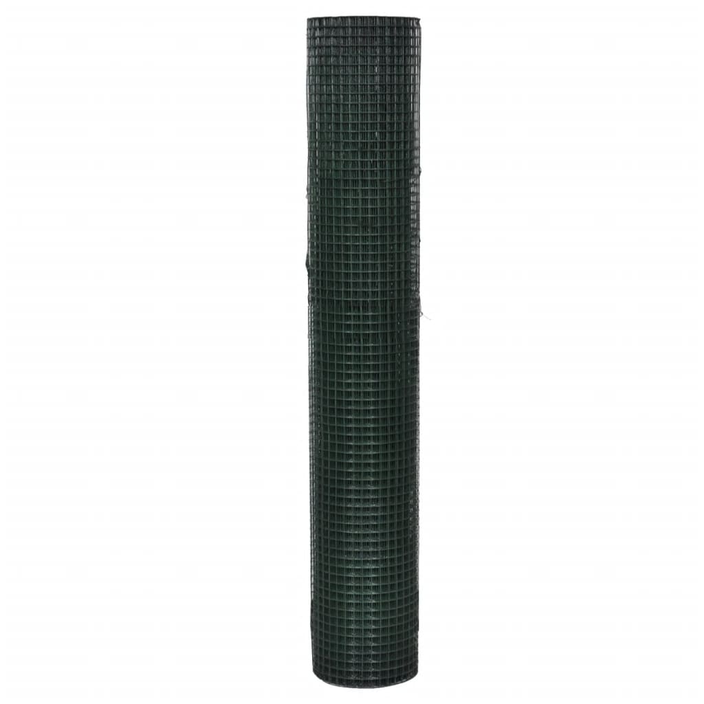 Plasă de sârmă găini, verde, 10 x 1 m, oțel galvanizat cu PVC Lando - Lando