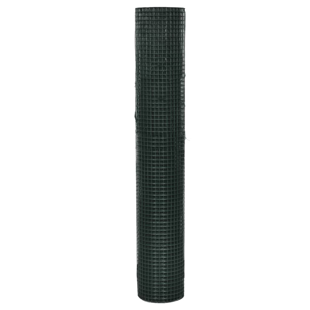 Plasă de sârmă găini, verde, 25 x 1 m, oțel galvanizat cu PVC Lando - Lando