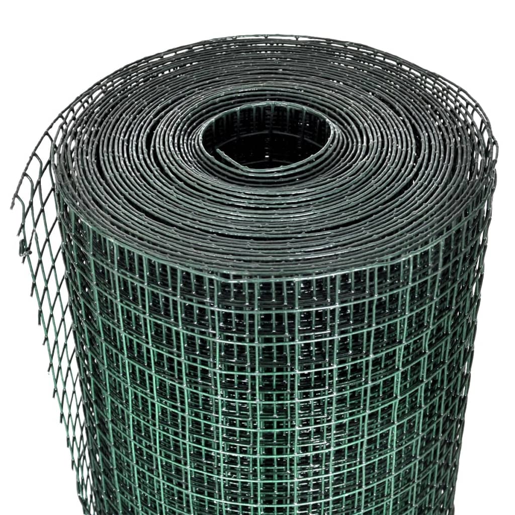 Plasă de sârmă găini, verde, 25 x 1 m, oțel galvanizat cu PVC Lando - Lando