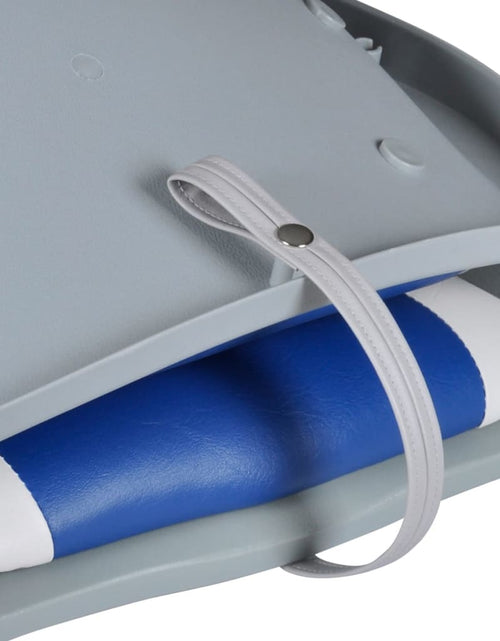 Загрузите изображение в средство просмотра галереи, Scaun barcă cu spătar pliabil cu pernă albastru-alb 41 x 51 x 48 cm - Lando
