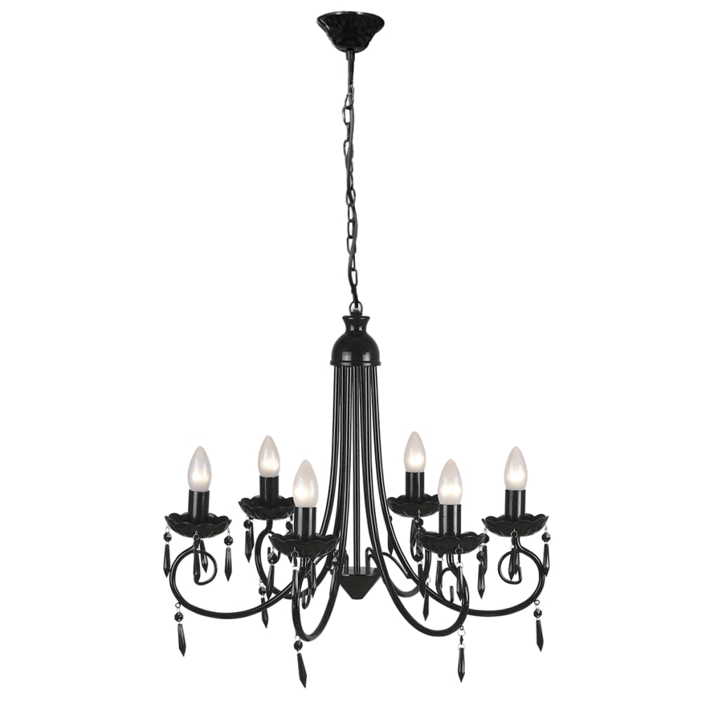 Candelabru elegant cu 6 brațe, Negru Lando - Lando