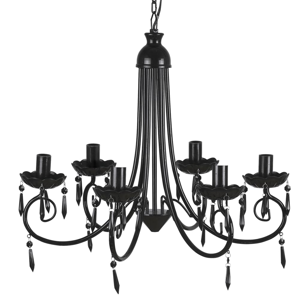 Candelabru elegant cu 6 brațe, Negru Lando - Lando