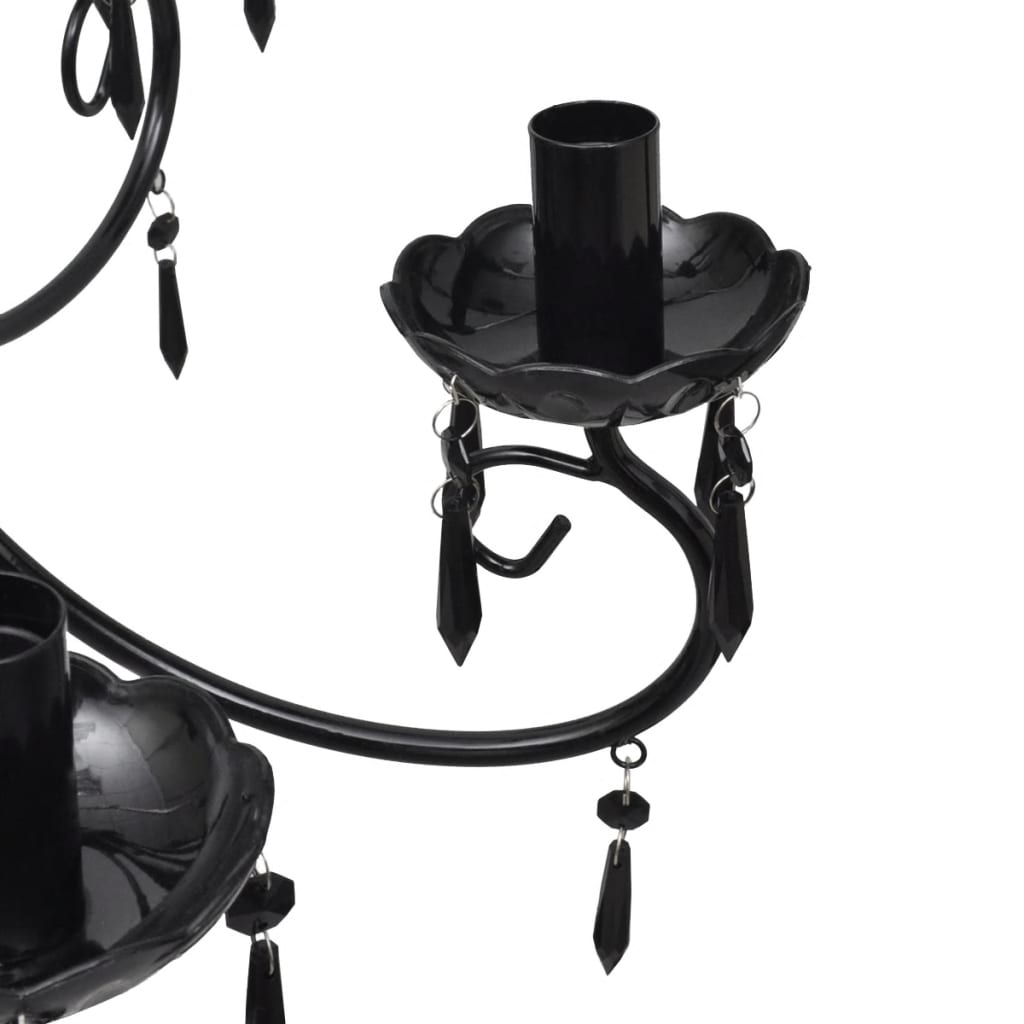 Candelabru elegant cu 6 brațe, Negru Lando - Lando