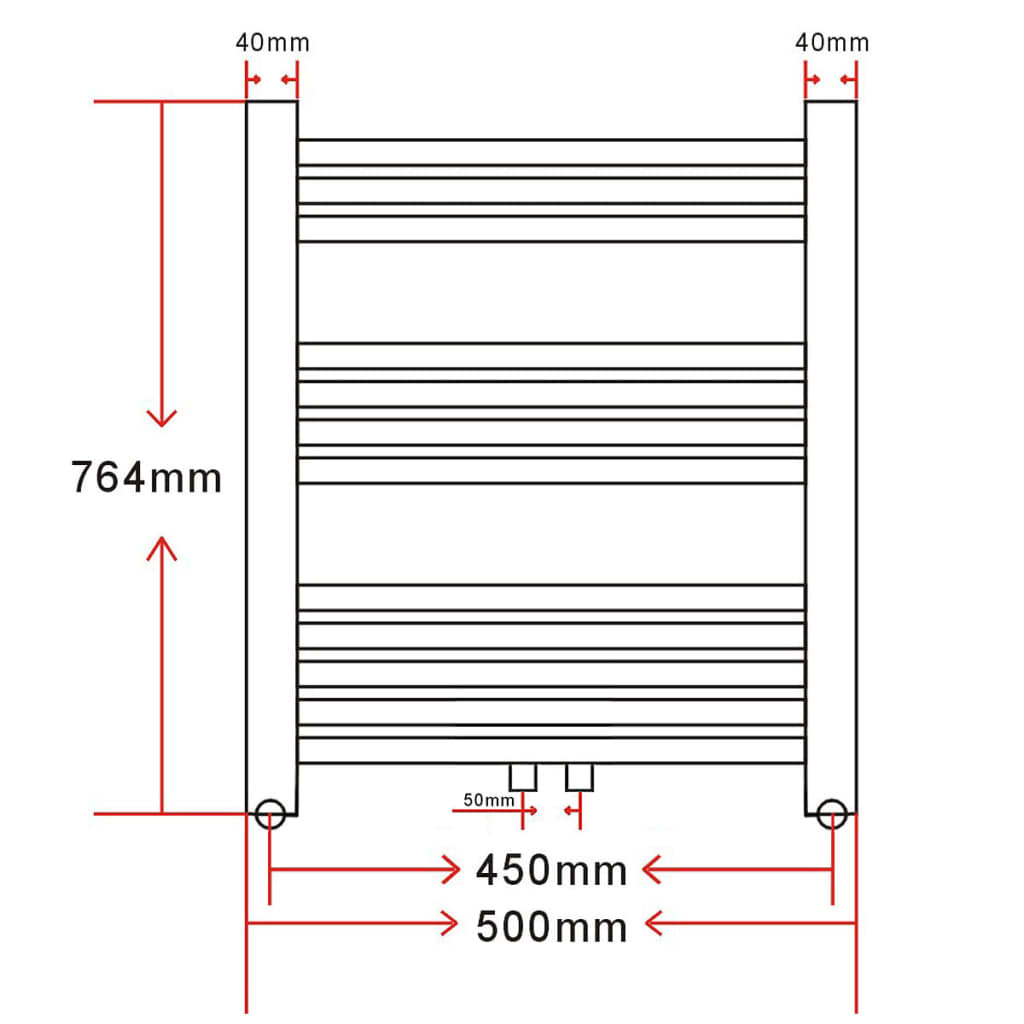 Radiator port-prosop încălzire centrală baie 500x764 mm curbat Lando - Lando