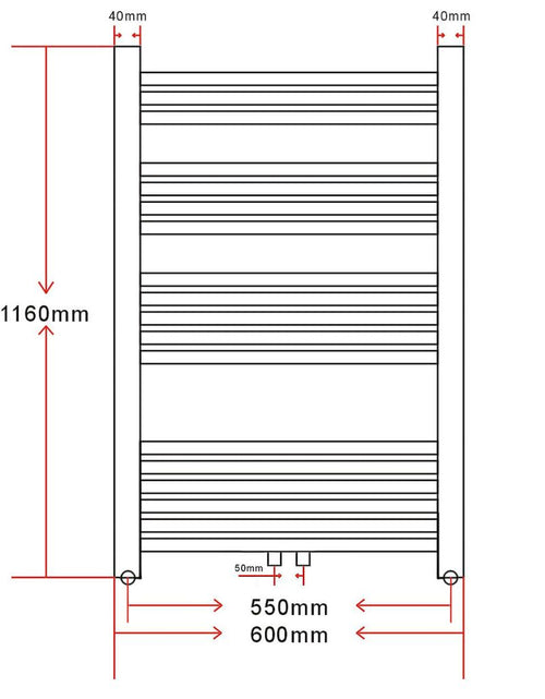 Загрузите изображение в средство просмотра галереи, Radiator port-prosop încălzire centrală baie 600x1160 mm curbat Lando - Lando
