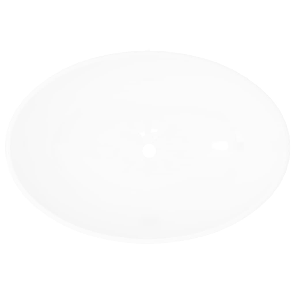 Chiuvetă ovală, alb, 40 x 33 cm, ceramică premium Lando - Lando
