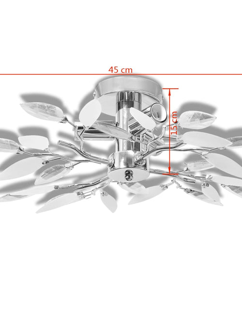 Încărcați imaginea în vizualizatorul Galerie, Lustră cristale acrilice formă frunze albe transparente 3 becuri E14 Lando - Lando
