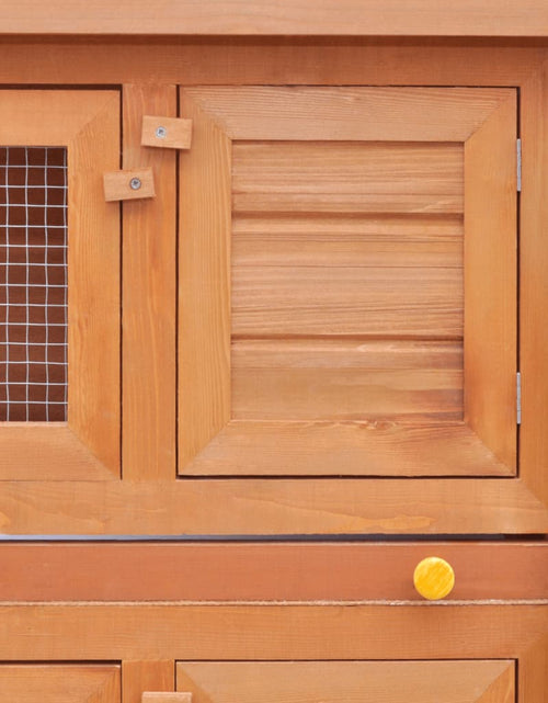 Încărcați imaginea în vizualizatorul Galerie, Cușcă de exterior iepuri cușcă adăpost animale mici, 4 uși, lemn Lando - Lando
