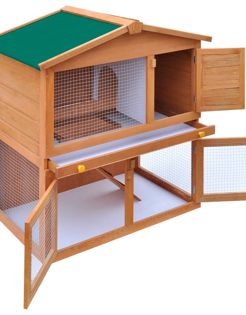 Încărcați imaginea în vizualizatorul Galerie, Cușcă de exterior iepuri cușcă adăpost animale mici 3 uși lemn Lando - Lando
