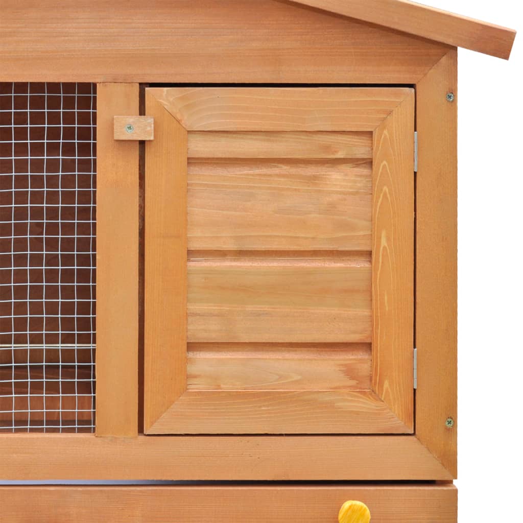 Cușcă de exterior iepuri cușcă adăpost animale mici 3 uși lemn Lando - Lando