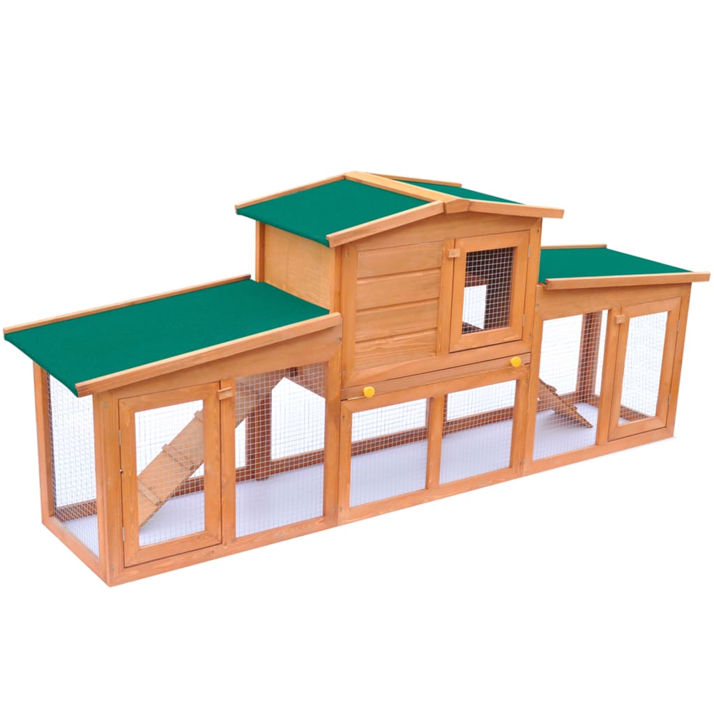 Cușcă mare iepuri cușcă adăpost animale mici cu acoperiș lemn Lando - Lando
