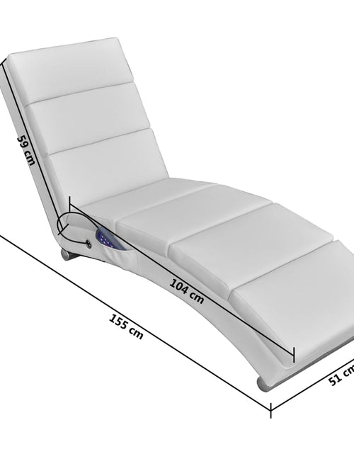 Încărcați imaginea în vizualizatorul Galerie, Șezlong de masaj, alb, piele ecologică - Lando
