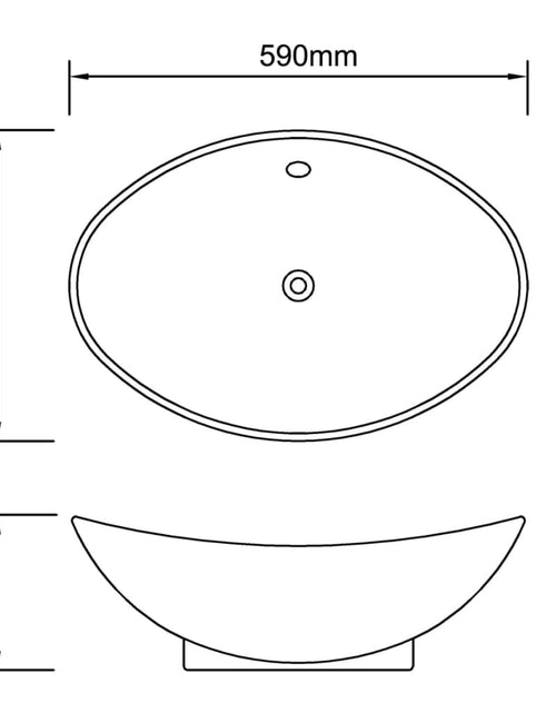 Загрузите изображение в средство просмотра галереи, Chiuvetă din ceramică ovală cu preaplin 59 x 38,5 cm Lando - Lando
