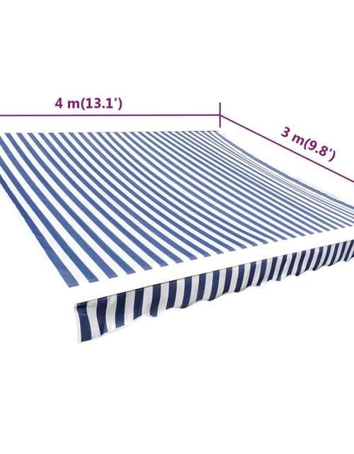 Încărcați imaginea în vizualizatorul Galerie, Pânză copertină, albastru &amp; alb, 4x3 m (cadrul nu este inclus) - Lando
