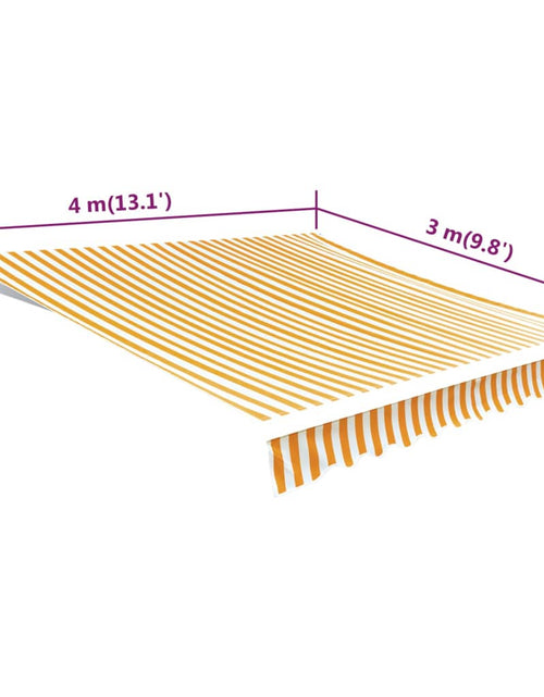 Încărcați imaginea în vizualizatorul Galerie, Pânză copertină, galben &amp; alb, 4x3 m (cadrul nu este inclus) - Lando
