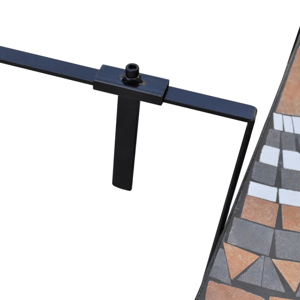 Masă de balcon suspendată, cărămiziu și alb, mozaic - Lando