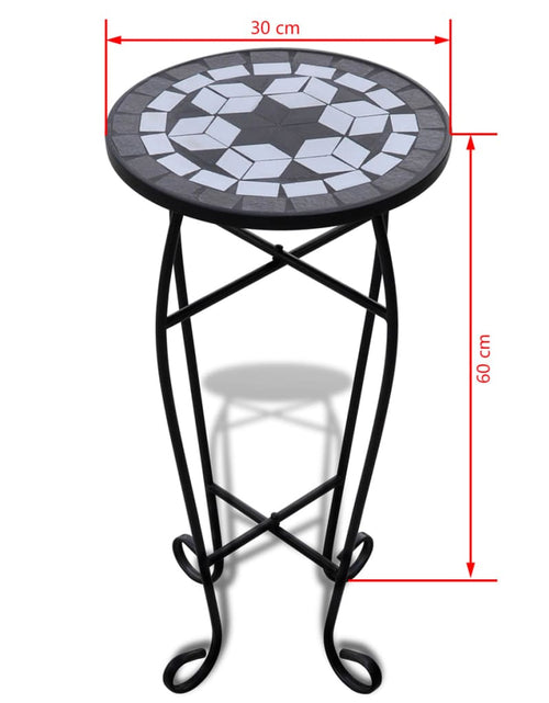 Încărcați imaginea în vizualizatorul Galerie, Masă laterală cu mozaic pentru plante, negru și alb - Lando
