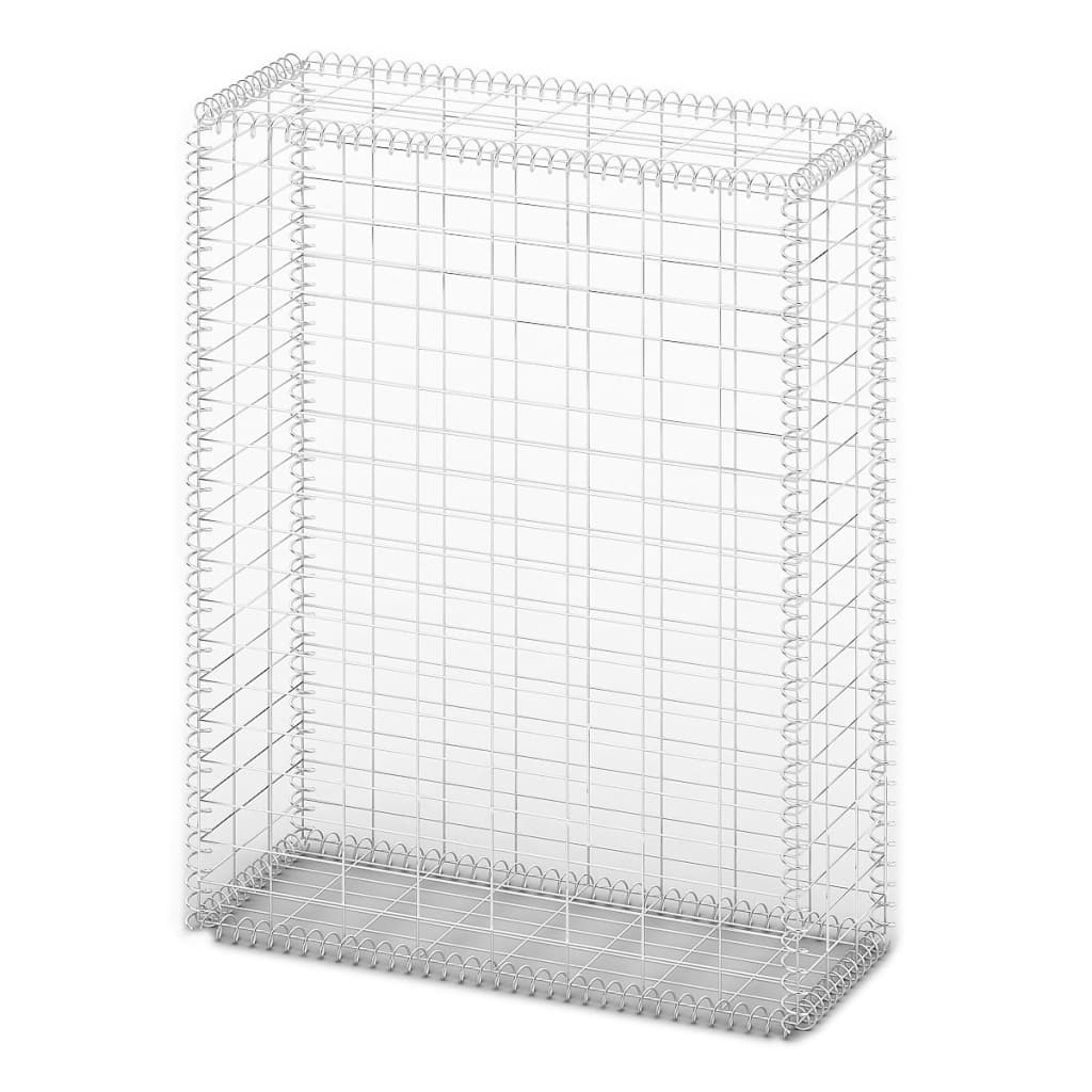 Coș gabion cu capace, sârmă galvanizată, 100 x 80 x 30 cm Lando - Lando