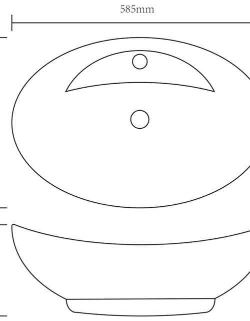 Загрузите изображение в средство просмотра галереи, Chiuvetă din ceramică ovală cu preaplin și gaură robinet Lando - Lando
