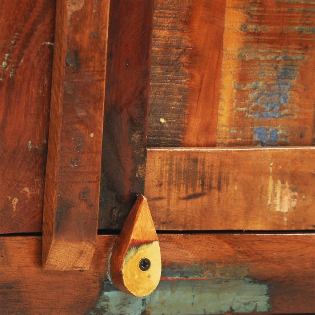 Dulap din lemn masiv reciclat cu 2 uși, vintage - Lando