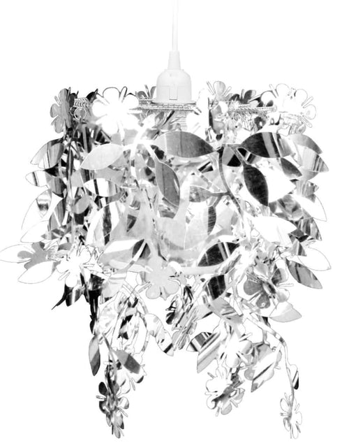 Загрузите изображение в средство просмотра галереи, Lampă tip candelabru, cu frunze strălucitoare, 21,5 x 30 cm, argintiu Lando - Lando

