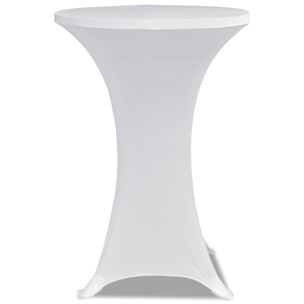Husă de masă cu picior Ø60 cm, 2 buc., alb, elastic - Lando