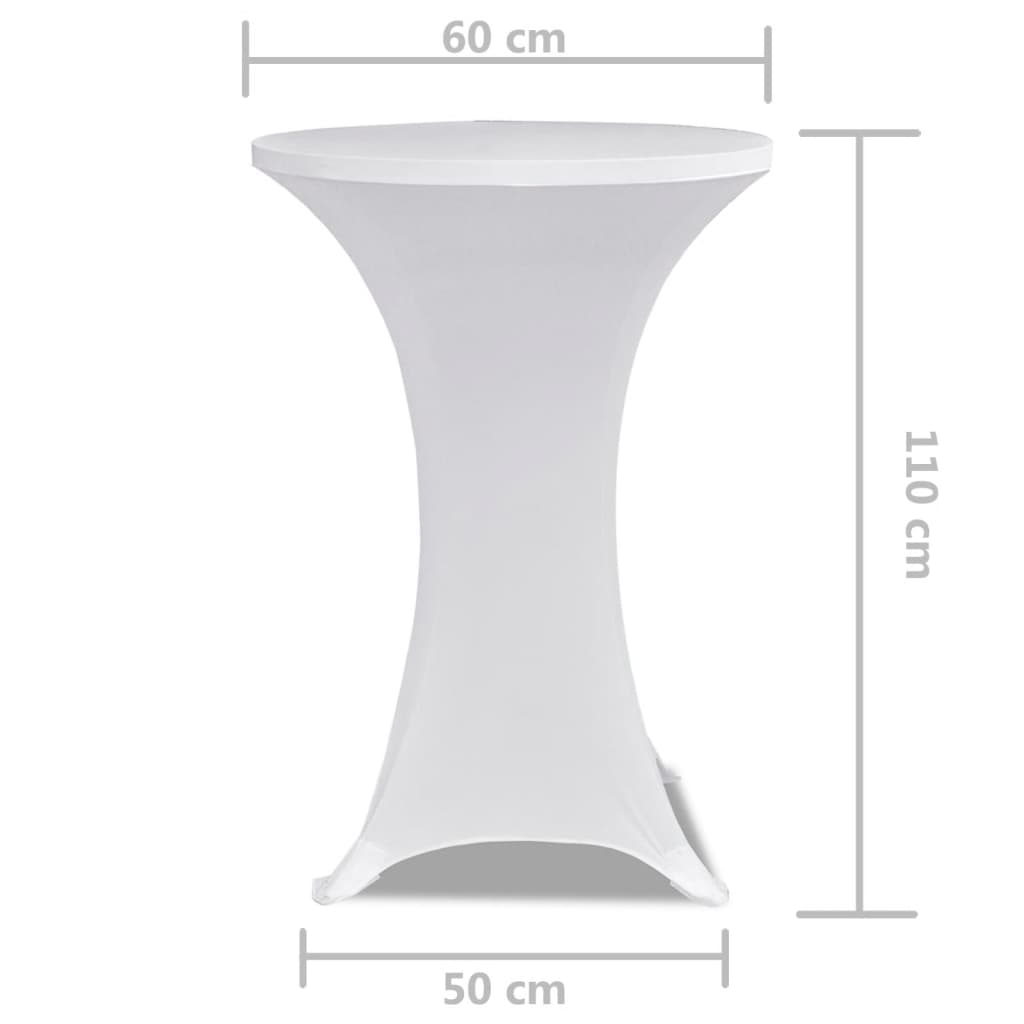 Husă de masă cu picior Ø60 cm, 2 buc., alb, elastic - Lando