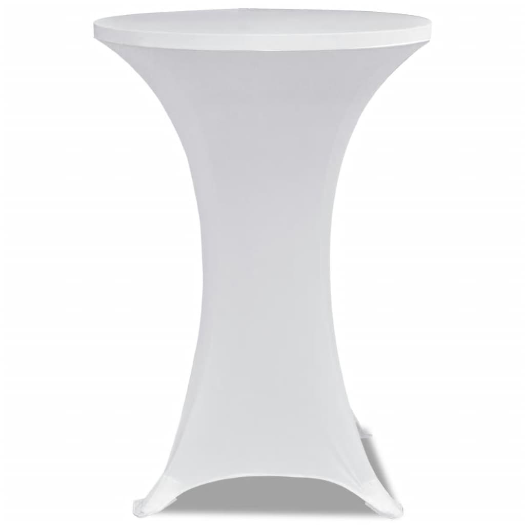 Husă de masă cu picior Ø70 cm, 2 buc., alb, elastic - Lando
