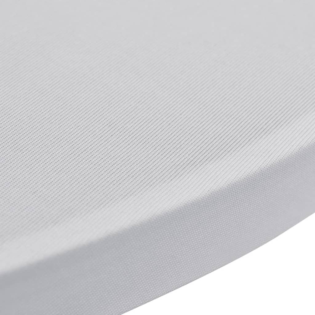 Husă de masă cu picior Ø70 cm, 2 buc., alb, elastic - Lando