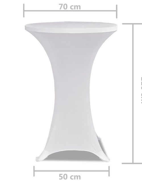 Încărcați imaginea în vizualizatorul Galerie, Husă de masă cu picior Ø70 cm, 2 buc., alb, elastic - Lando
