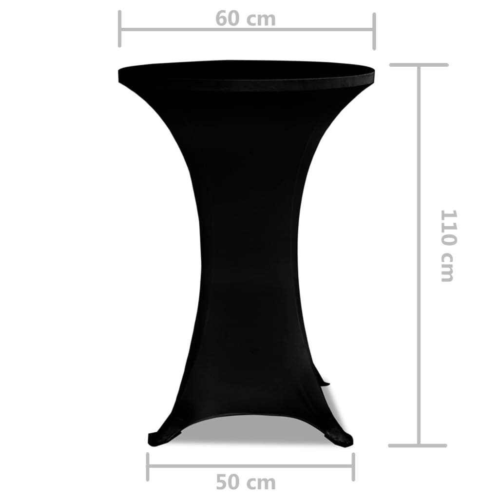 Husă de masă cu picior Ø60 cm, 2 buc., negru, elastic - Lando